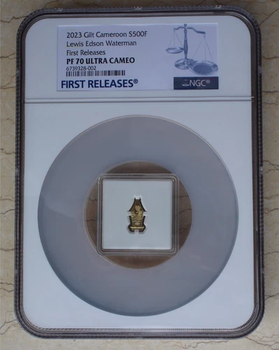 NGC PF70 UC 2023 Cameroon Gilt - Lewis Edson Waterman