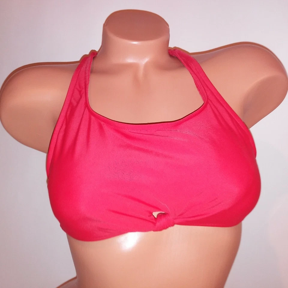 Top de bikini de natación No Boundaries mediano rojo espalda deportiva acolchado extraíble inalámbrico Foto 4 de 4