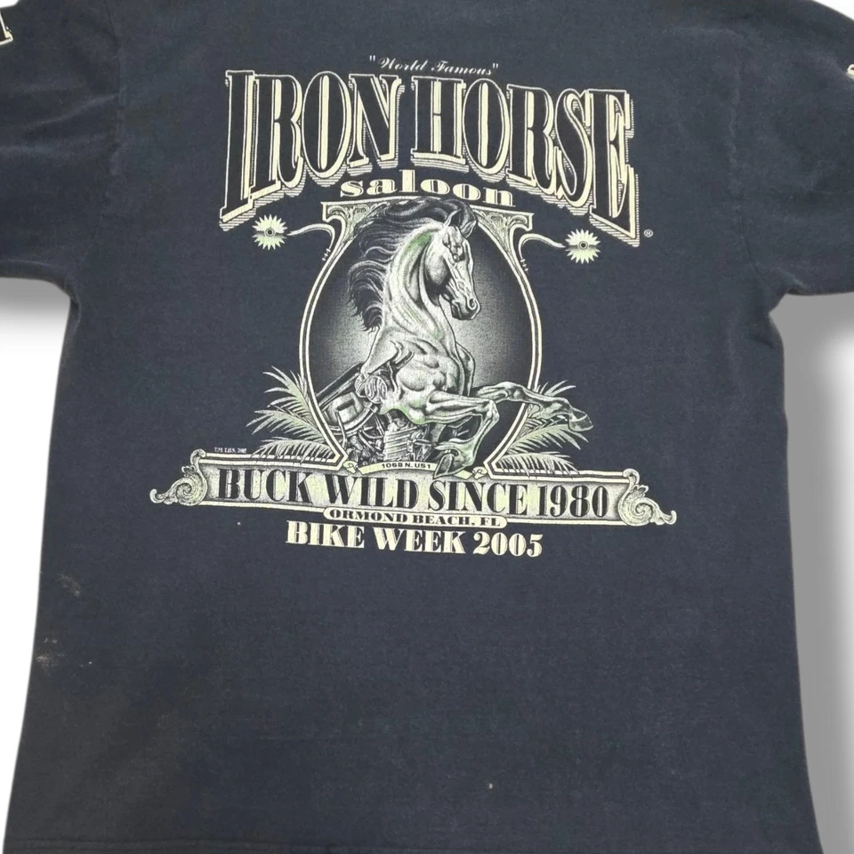 Camisa Henley Motociclista Manga Larga Iron Horse Sedán Semana 2005 De Colección Y2k Bike L Foto 4 de 4