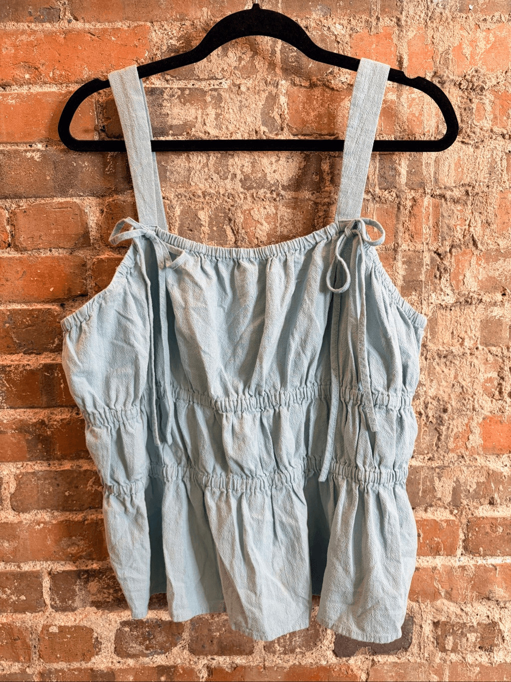 UNIVERSAL THREAD  Light Blue Spaghetti Strap Gath… - image 1