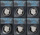 2023 Fiji Morgan & Peace Dollar Privy Mark 6-Coin Proof Set ANACS PF70 1st ST...
