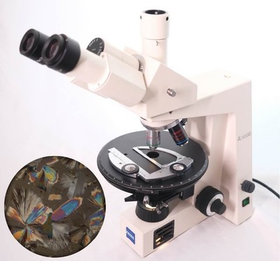 Zeiss Axiolab Pol Trinokular Polarisations Petrographisches Mikroskop 4x Objektive