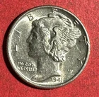 1941 US Mercury SILVER Dime "Philadelphia" Mint! Choice AU Details! Old Coin!