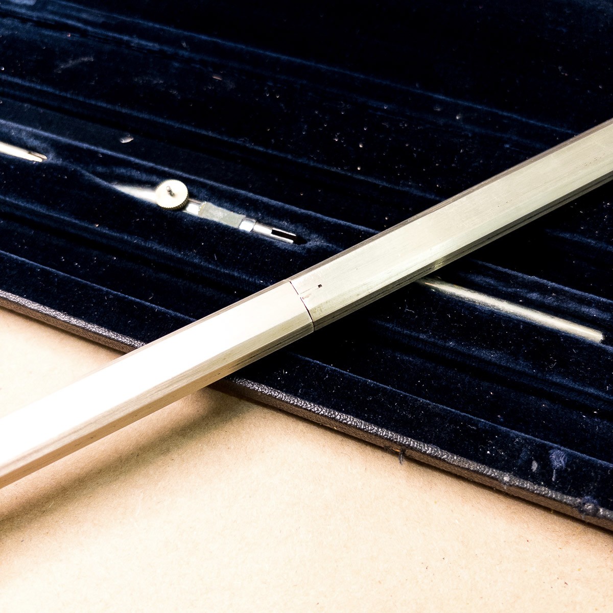 Rare 1910s Wichmann No. 1071 Beam Compass w/ Trammels in Case Vintage Draftsman