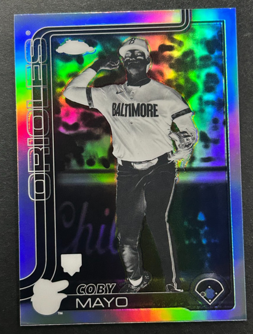 2025 Topps Chrome - Coby Mayo #120 Baltimore Orioles - RC Negative Refractor