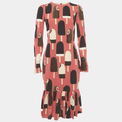 Dolce Gabbana Pink Gelato PopsiclePrint Silk Charmeuse Dress S