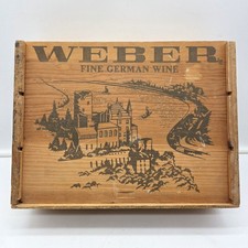 Vintage Weber Fine German Wine Wooden Box Handcrafted Hardwood Storage