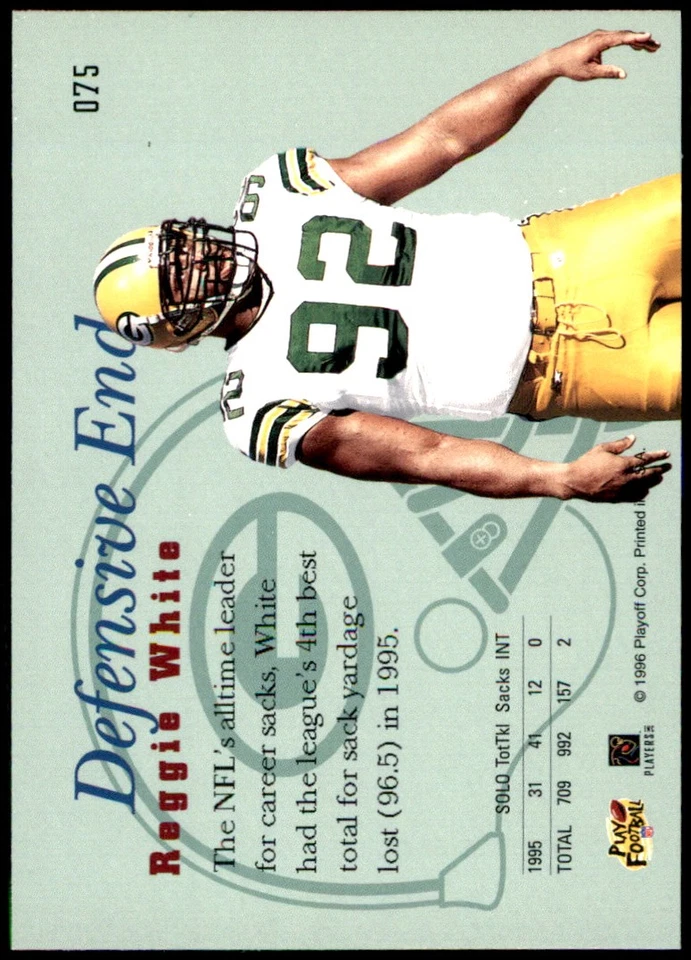 Reggie White 1996 Playoff Prime #075 Packers NFL READ FREE SHIPPING AutographDen - Image 2 of 2
