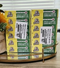 12x Season Wild Caught Sardines Boneless Skinless in 100 Pure Olive Oil 4.38oz