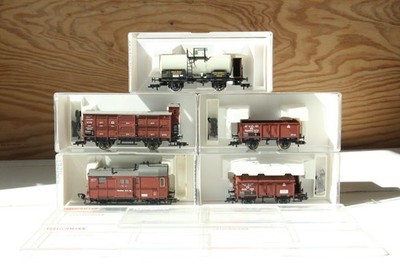 Fleischmann Konvolut von 5x K.P.E.V. Güterwaggons H0/DC/OVP neuwertig TOP (H286)