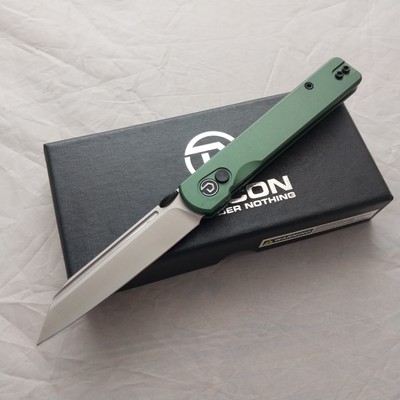 Defcon Operator Green Aluminum Folding Sandvik 14C28N Pocket Knife 013OD