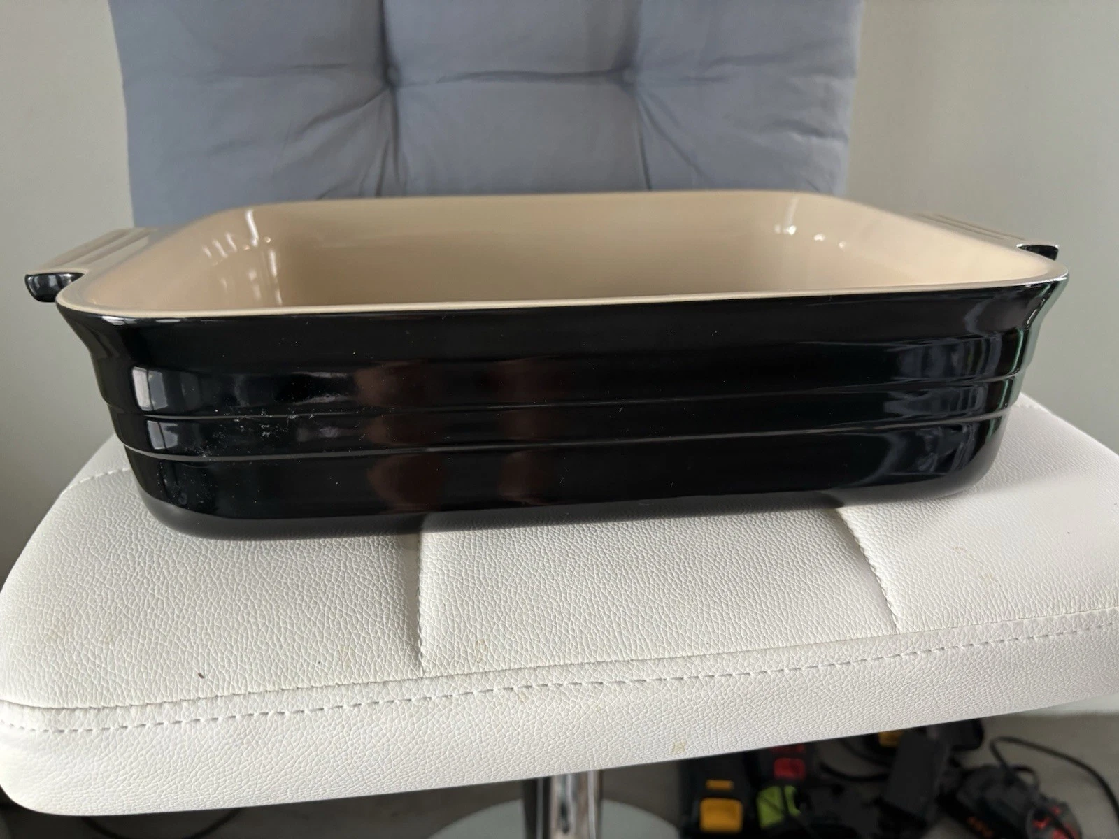 LE CREUSET enamel stoneware roasting baking casserole lasagna pan new