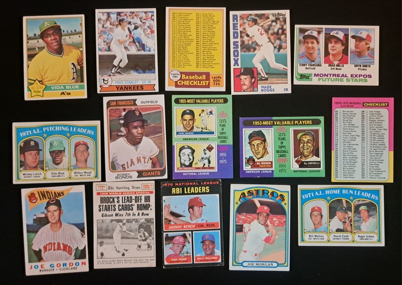 Lot Of 15 - ASST TOPPS BASEBALL CARDS 1960 1970s to 1982 HOF STARS BROCK BERRA +