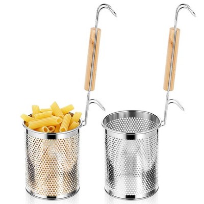 2 PCS 4.6x5.78 Inch Stainless Steel Pasta Strainer Basket Spider Mesh Noodle