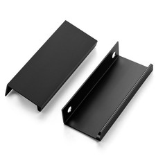 20 Pack Finger Pulls for Cabinets 64mm/2.5in Hole Center Black Cabinet Edge P...