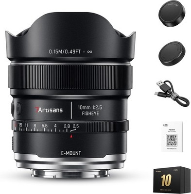 7Artisans AF 10mm F2.5 Fisheye Vollformatobjektiv für Sony E-Mount-Kameras