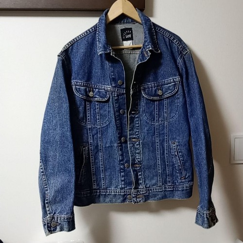 Lee Denim Riveted Jacket Blue Size 24.4 in M Slight Stain | eBay Australia