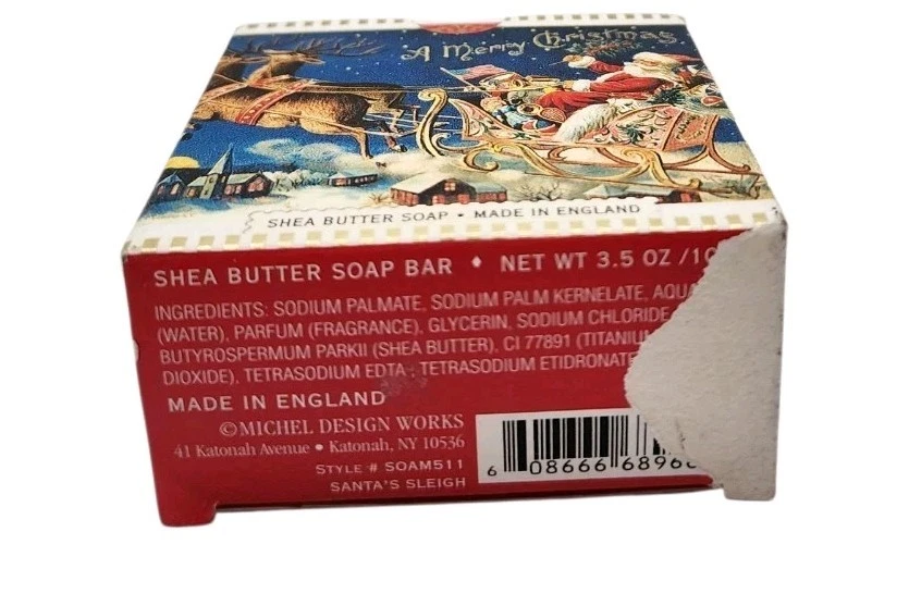 NIB Shea Butter Soap Michel Design MERRY CHRISTMAS Bar 3.5 oz Triple Milled - Image 4 of 4