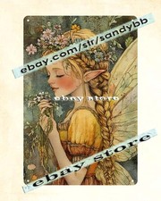 Metal Fairy Flowers Crown Watercolor peaceful fantasy wall art