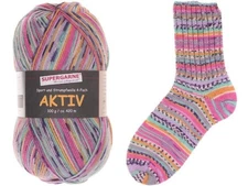 Supergarne Aktiv Sock yarn 4-ply superwash 100g/459yd 4HER #35510