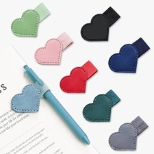 8 Pack Pen Loop Holder Set - Colorful Adhesive Elastic Pen Holders for Heart