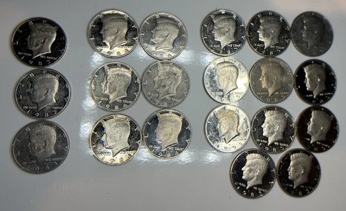 1983S (3ct), 1984S (6ct) + 1985S (11ct) Kennedy Half Dollar Circulated Proof