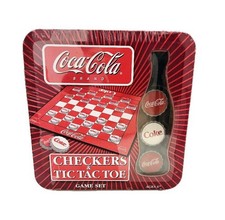 Sealed Coca-Cola Checkers & Tic Tac Toe Collector Tin Game Set USAopoly 9″