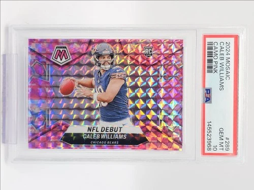 CALEB WILLIAMS 2024 MOSAIC NFL DEBUT ROOKIE CAMO PINK RC PSA 10 Q0856