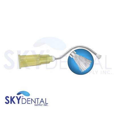 100x Infusor Pre-Bent Tips Yellow with Brush End