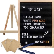Black Felt Letter Board,Word Board Sign,16 X 12 Inch Changeable Letter Board wit