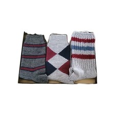 Vintage 3 Pack Womens Argyle And Stripe Dress Socks 9-11..preppy 90s