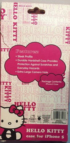 HELLO KITTY iPHONE 5 CASE Sleek Profile Hardshell Phone Protector Pink NEW - Picture 2 of 3