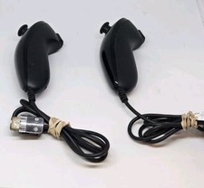 Lot of Two (2) Black Nunchucks Nintendo Wii Nunchucks - FAST SHIPPING/TRACKING