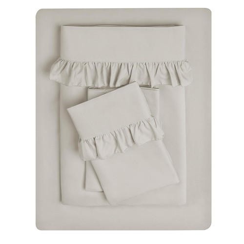 Cathay Home Hudson & Hauptrüsche Saum Mikrofaser Blatt Set Queen Taupe 4-teilig - Bild 5 von 6