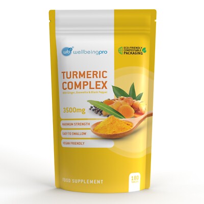 Super Strength Curcumin Turmeric 3500mg Tablets + Ginger Boswellia Black Pepper