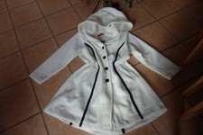MAGNA Bouclé Mantel Kapuze Kragen 44 46 NEU woll weiß A-Form Stretch LAGENLOOK