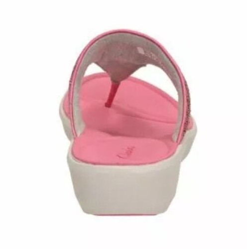 Boxed CLARKS Size 3 MULES Wave Dazzle Pink Sandals Slip On (35.5EU) Sequin❤️ New - Picture 5 of 8