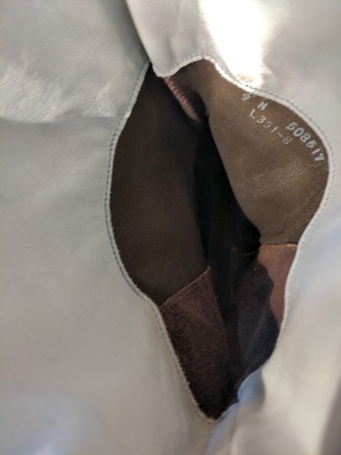 Vintage 80er Dexter Jacki graue halbhohe Damen-Lederstiefel zum Überklappen 9N USA - Bild 16 von 16