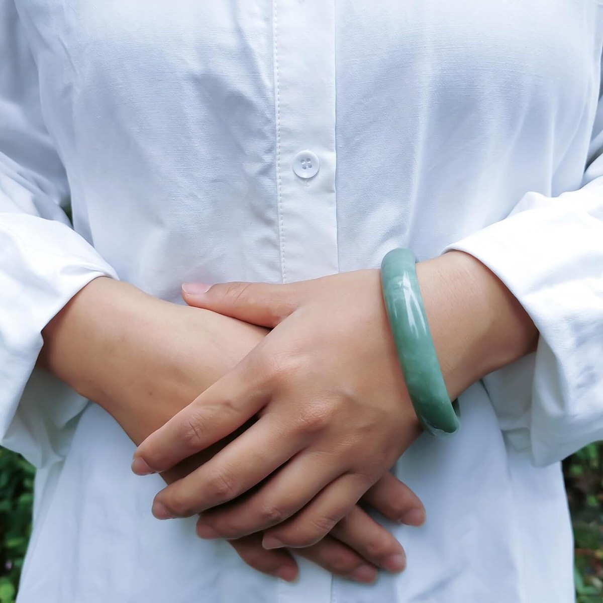 Natural Green Jade Bangle Bracelet for Women Girls Genuine w