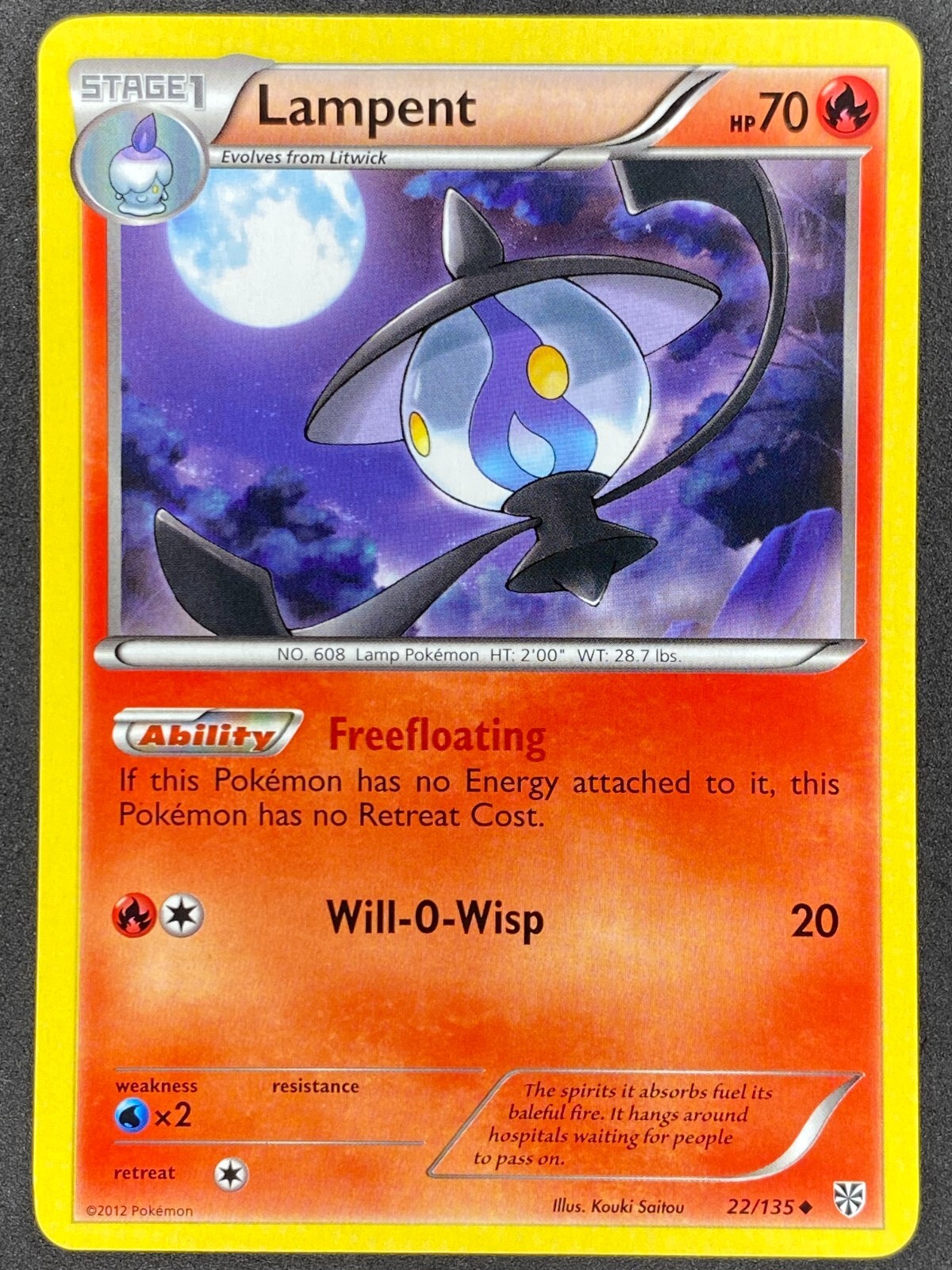 Pokémon Lampent 22/135 PLS Plasma Storm LP/NM