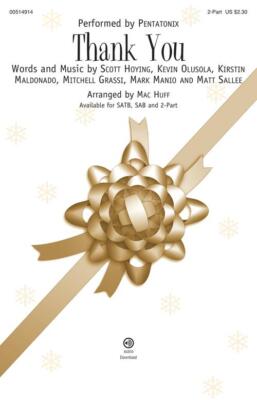 Thank You 2-Part Pop Choral Series Pentatonix