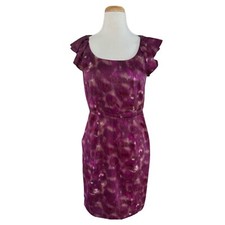 ANN TAYLOR LOFT women’s purple dress Sz 4 camouflage print