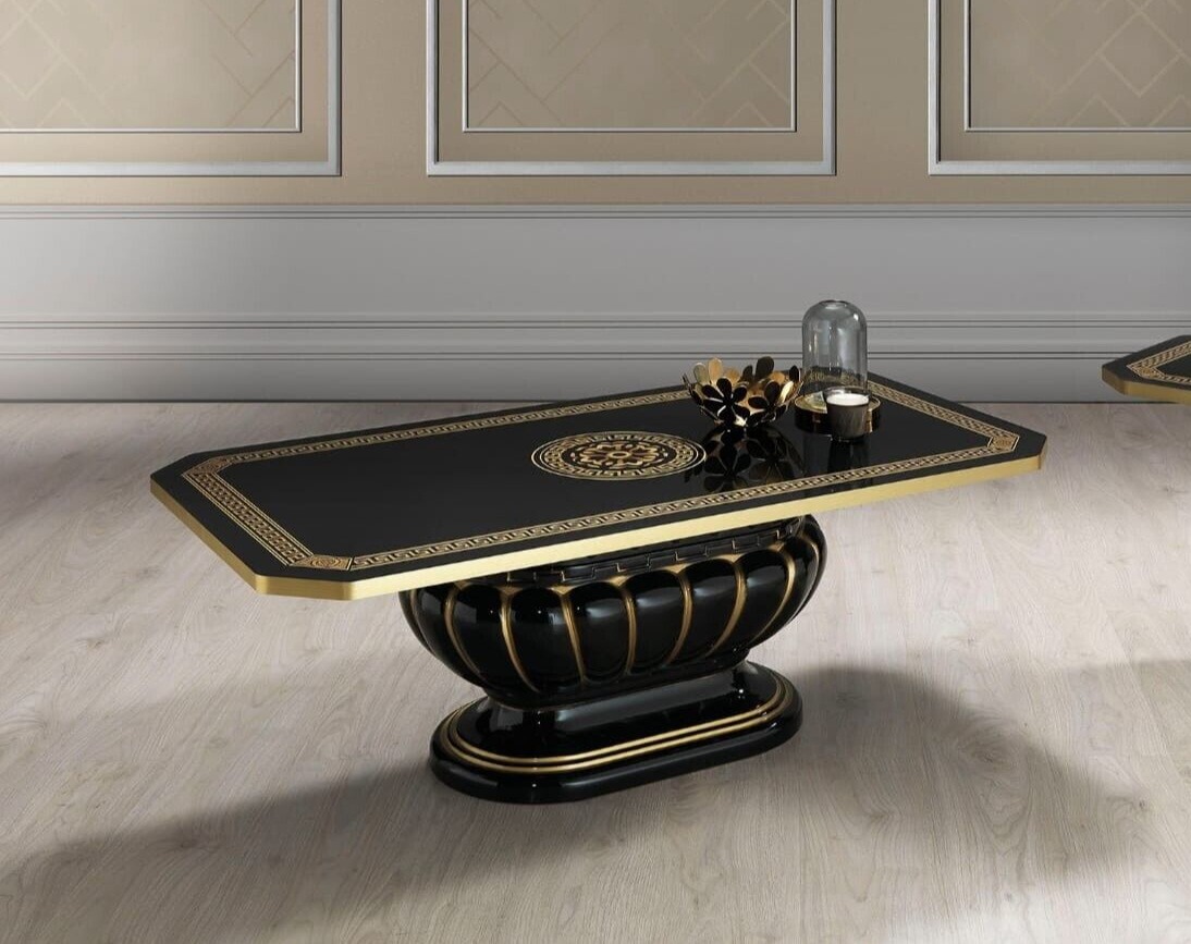 NEW ROSELLA VERSA DESIGN ITALIAN HIGH GLOSS BLACK GOLD COFFEE