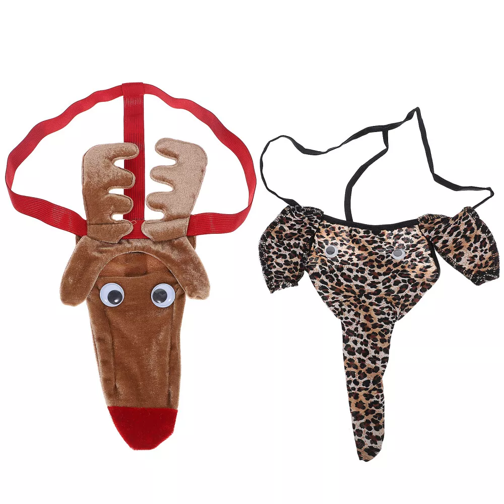 2Pcsmale elephant underwear Men Panties Men Briefs Deer Thong