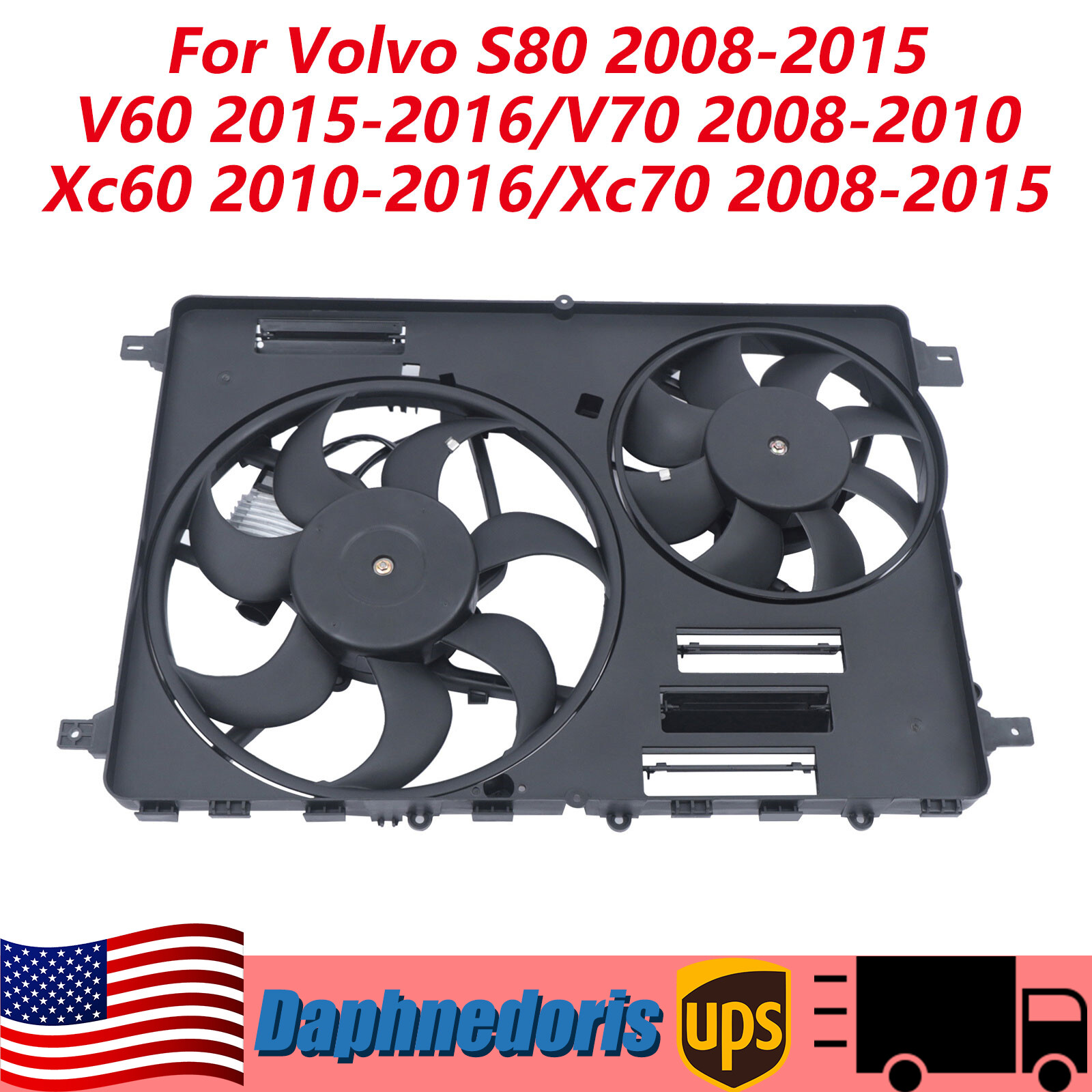Volvo XC70 2008-2015 Radiator Condenser Cooling Fan VO3115116 306686296