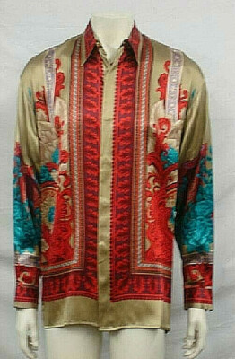 Chemise Homme Creme De Silk 100% Soie – Taille L, Style Blossom 7505, Multicolore, Neuf Avec étiquettes