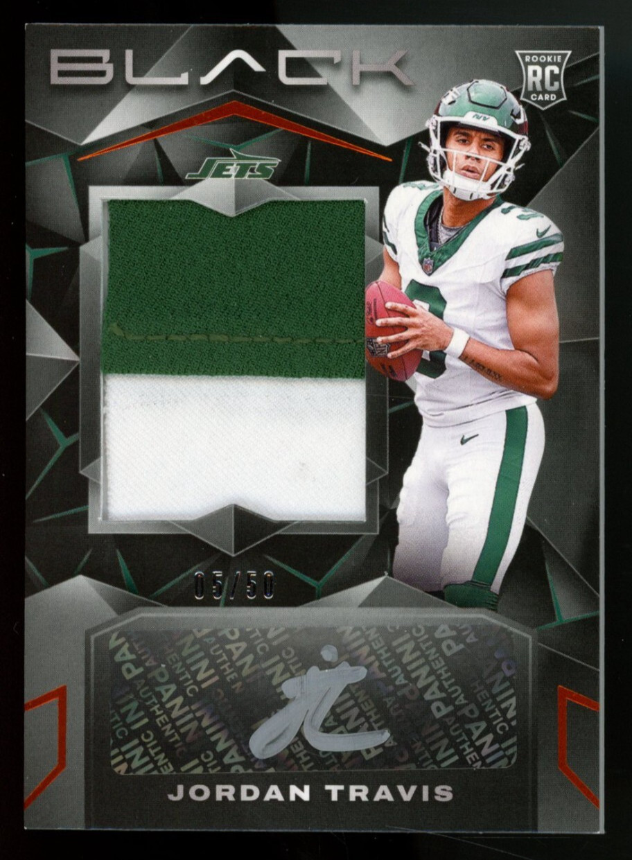 2024 PANINI BLACK PATCH AUTO CITRINE #223 JORDAN TRAVIS ROOKIE RC /50