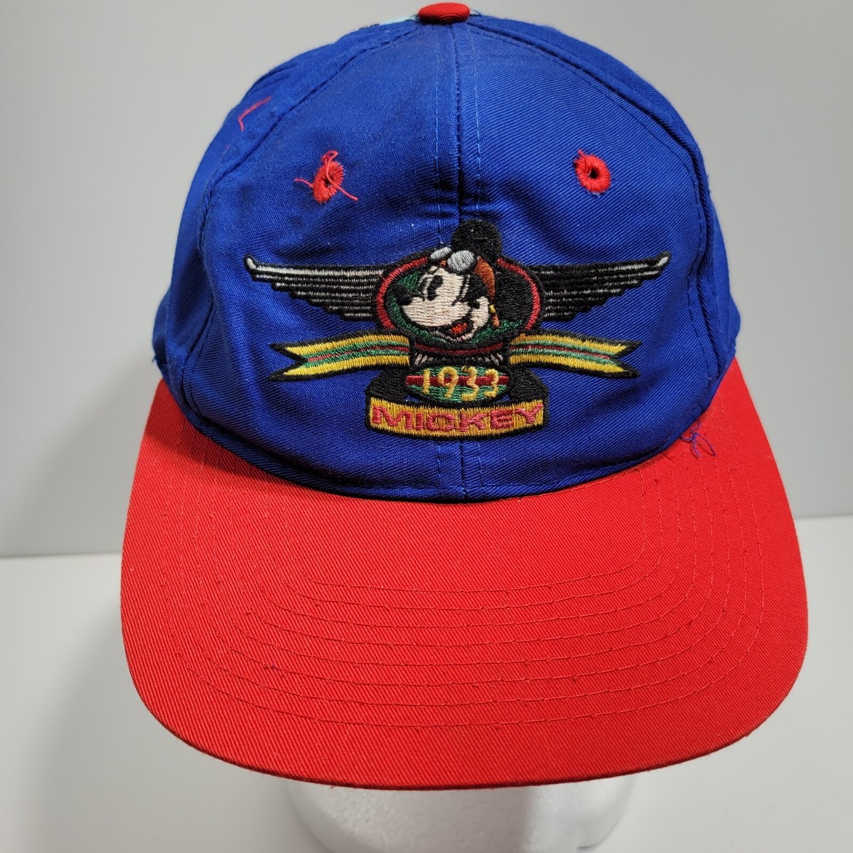 Disney Mickey Mouse 1933 Hat Cap Snapback Red Blue Baseball Hiker