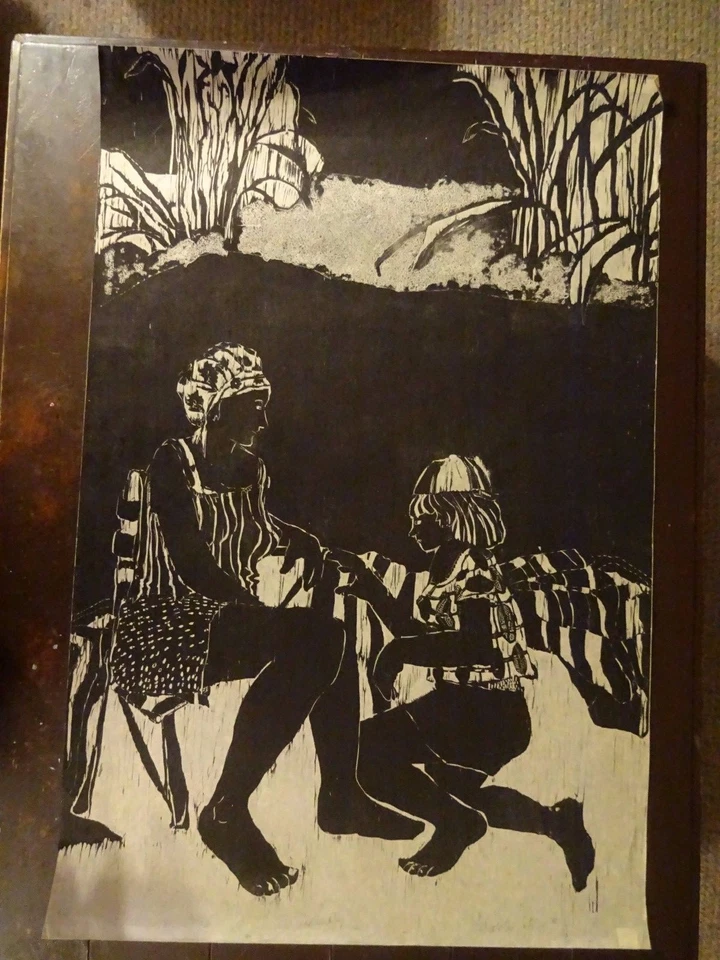 Carole Sue Lebbin Estampe Sur Bois "JOUR DES DAMES" Signée/Numérotée 17/60 - Photo 1/1
