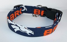 Denver Broncos NFL Terri's Dog Collar custom hand made adjustable with fabric